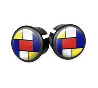 Set di 2 tappi manubrio per bici da corsa Velox Doming Mondrian Rouge
