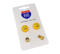 Set di 2 tappi per valvole Smiley con 2 adattatori per bicicletta