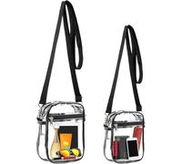 Set di 2 tasche trasparenti con tasche frontali e cinghie regolabili, omologate per concerti, festival, eventi sportivi, viaggi, uomini e donne
