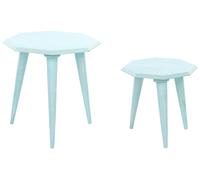 Set di 2 tavolini da caffè in legno di mango azzurro Kanri
