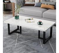 Set di 2 tavolini da caffè Nesting - Moderno piano rotondo in finto marmo con telaio ad arco dorato, base in acciaio allargata per soggiorno, ufficio, balcone