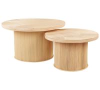 Set di 2 tavolini da caffè piano naturale stile boho rattan Ilios