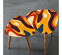 Set di 2 tavolini da caffè triangolari astratti colorati gialli arancioni marroni alla moda retrò anni '60 moderno minimalista tavolino piccolo tavolino da tè per il tempo libero tavolo da tè