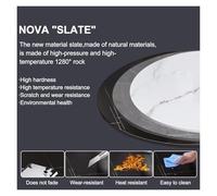 Set di 2 tavolini laterali impilabili con cassetti portaoggetti, tavolino da caffè moderno con struttura in metallo effetto marmo ardesia for l'arredamento del soggiorno(Black Frame+all White)