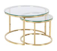 Set di 2 tavolini vetro oro GRANGE