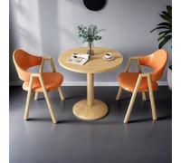 Set di 2 tavolo da pranzo rotondo con gambe in metallo e gambe in metallo, perfetto per la casa e il tempo libero