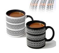 Set di 2 tazze da caffè con messaggio nascosto (350 ml), divertente, in ceramica, sarcastica, regalo divertente per colleghi e amici, ufficio e casa (bianco e nero)