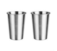 Set di 2 tazze da campeggio in acciaio inox, leggere e resistenti alla ruggine, per escursioni all'aperto, viaggi, facili da pulire, antiscivolo, 400 ml, 500 ml, 600 ml (400 ml)