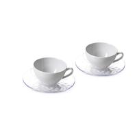 Set di 2 Tazze da Tè in Porcellana con Pratici Piattini Colorati Omada Design