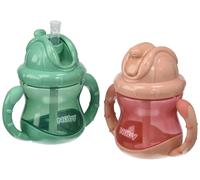 Set Di 2 Tazze Flip-It Con Cannuccia in Silicone Antigoccia - Con Manici