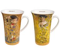 Set Di 2 Tazze Gustav Klimt Il Bacio + Adele Bloch-Bauer 500ml Goebel Porcellana