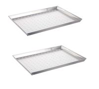 Set di 2 Teglie da forno rettangolare cm 40x30 H3 per Pizza pane dolci forata