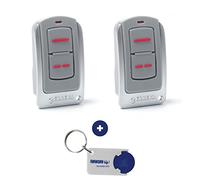 Set di 2 telecomandi Iris Erreka IR02, frequenza 433 MHz + 1 portachiavi Domobip in omaggio