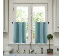 Set di 2 tende da cucina moderne, 137 x 45 cm, semi-opache, corte, con passanti, tende alla moda per la decorazione della casa contemporanea, colore: blu