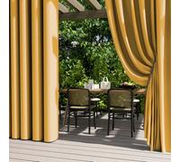Set di 2 tende impermeabili per esterni, con occhielli, per la privacy e il sole, tende per balcone, giardino, patio, padiglione (140 x 260 cm, giallo)
