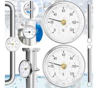 Set di 2 termometri in acciaio inox per tubi di riscaldamento che offrono letture accurate della temperatura e resistenza a lunga durata