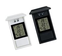 Set di 2 termometri per clima interno | Schermo numerico chiaro cronologico cambio unità per serra cucina celle frigorifere sauna spazi, nero bianco coppia