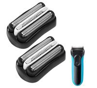 Set di 2 Testina di Ricambio 32B per Rasoio Elettrico Uomo, Compatibile con Braun Series 3, 300S, 301S, 310S, 320S, 330S, 340S, 360S, 3000S, 3010S, 3020S, 3030S, 3040S, 3050CC