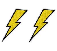 Set di 2 toppe ricamate con fulmini e tuoni, da cucire