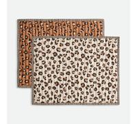 Set di 2 tovagliette double-face, leopardate, in voile di cotone, Leopold Altro TU