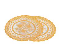 Set di 2 tovagliette in PVC Dorato in plastica Dorata, 2 tappetini da 20 x 20 cm, tovagliette Dorate, Tazze da caffè, Ciotole, sottobicchieri, casa, Sala da Pranzo,