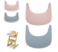 Set di 2 tovagliette per seggiolone, accessori per seggiolone, vassoio in silicone, antimacchia e antiscivolo, per tavolo Stok-ke Tripp Trapp (blu/rosa)