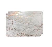 Set di 2 tovagliette per tavolo da pranzo, tovagliette da cucina, decorazione per tavolo da cucina, lavabili, resistenti al calore, antiscivolo, set di 2 tovagliette rettangolari in marmo 30,5 x 45,7