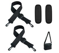 Set di 2 Tracolle Regolabili Universali in Nylon con 2 Spallacci e Moschettoni, Tracolla di Ricambio per Borse, Borse per Computer e Fotografiche, Resistente e Confortevole, Lunghezza 75-130 cm