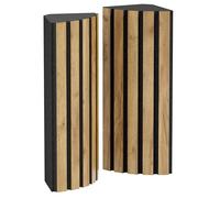 Set di 2 trappole acustiche angolari per bassi | 50x23cm | Assorbimento delle basse frequenze per studi e teatri | Insonorizzazione, assorbimento, diffusione [x2 POLETRAP | Rovere]
