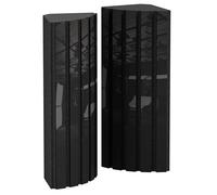 Set di 2 trappole acustiche angolari per bassi | 50x23cm | Assorbimento delle basse frequenze per studi e teatri | Insonorizzazione, assorbimento, diffusione [x2 POLETRAP | Plastica nera]