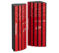 Set di 2 trappole acustiche angolari per bassi | 50x23cm | Assorbimento delle basse frequenze per studi e teatri | Insonorizzazione, assorbimento, diffusione [x2 POLETRAP | Plastica rossa]