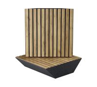 Set di 2 trappole acustiche angolari per bassi | 50x50x10cm | Assorbimento delle basse frequenze per studi e teatri | Insonorizzazione, assorbimento e diffusione | [x2 SLATO-100mm | Rovere]