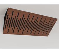 Set di 2 trappole acustiche angolari stretti per bassi | 23x50cm | Insonorizzazione, assorbimento, diffusione | Trattamento acustico per studi di registrazione [WAVE-Horizont | Noce]
