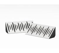 Set di 2 trappole acustiche angolari stretti per bassi | 23x50cm | Insonorizzazione, assorbimento, diffusione | Trattamento acustico per studi di registrazione [PULSE-mini-Horizont | Bianco]