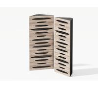 Set di 2 trappole acustiche angolari stretti per bassi | 50x23cm | Insonorizzazione, assorbimento, diffusione | Trattamento acustico per studi di registrazione [PULSE-mini | Sonoma]