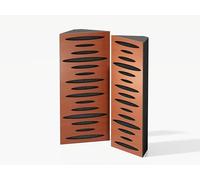 Set di 2 trappole acustiche angolari stretti per bassi | 50x23cm | Insonorizzazione, assorbimento, diffusione | Trattamento acustico per studi di registrazione [PULSE-mini | Ciliegio]