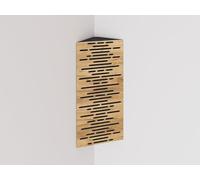 Set di 2 trappole acustiche angolari stretti per bassi | 50x23cm | Insonorizzazione, assorbimento, diffusione | Trattamento acustico per studi di registrazione [WAVE | Rovere]