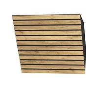 Set di 2 trappole acustiche orrizontali angolari per bassi | 50x50x15cm | Assorbimento delle basse frequenze per studi e teatri | Insonorizzazione, diffusione | [x2 SLATO-H-150mm | Rovere]