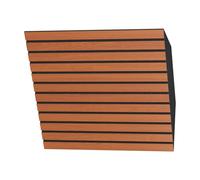 Set di 2 trappole acustiche orrizontali angolari per bassi | 50x50x15cm | Assorbimento delle basse frequenze per studi e teatri | Insonorizzazione, diffusione | [x2 SLATO-H-150mm | Ciliegio]