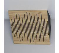 Set di 2 trappole acustiche orrizontali per bassi da angolo soffitto | 50x50x10cm | Assorbimento delle basse frequenze per home studio e home theater | [x2 WAVE-H-100mm | Rovere]