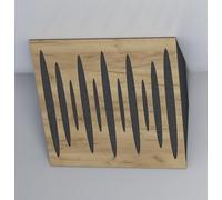 Set di 2 trappole acustiche orrizontali per bassi da angolo soffitto | 50x50x10cm | Assorbimento delle basse frequenze per home studio e home theater | [x2 PULSE-H-100mm | Rovere]