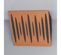 Set di 2 trappole acustiche orrizontali per bassi da angolo soffitto | 50x50x10cm | Assorbimento delle basse frequenze per home studio e home theater | [x2 PULSE-H-100mm | Ciliegio]
