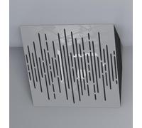 Set di 2 trappole acustiche orrizontali per bassi da angolo soffitto | 50x50x10cm | Assorbimento delle basse frequenze per home studio e home theater | [x2 WAVE-H-100mm | Plastica bianca lucida]