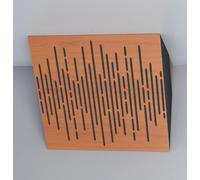 Set di 2 trappole acustiche orrizontali per bassi da angolo soffitto | 50x50x10cm | Assorbimento delle basse frequenze per home studio e home theater | [x2 WAVE-H-100mm | Ciliegio]