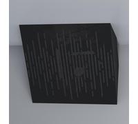 Set di 2 trappole acustiche orrizontali per bassi da angolo soffitto | 50x50x10cm | Assorbimento delle basse frequenze per home studio e home theater | [x2 WAVE-H-100mm | Plastica nera lucida]