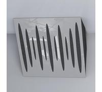 Set di 2 trappole acustiche orrizontali per bassi da angolo soffitto | 50x50x15cm | Assorbimento delle basse frequenze per home studio e home theater | [x2 PULSE-H-150mm | Plastica bianca lucida]