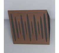 Set di 2 trappole acustiche orrizontali per bassi da angolo soffitto | 50x50x15cm | Assorbimento delle basse frequenze per home studio e home theater | [x2 PULSE-H-150mm | Noce]