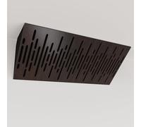Set di 2 trappole acustiche per bassi (Bass trap) angolari strette con tessuto vellutato | Diffusione - Riflessione - Insonorizzazione | 23x50 cm | [WAVE (Orizzontale) - Wengé | Nero]
