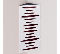 Set di 2 trappole acustiche per bassi (Bass trap) angolari strette con tessuto vellutato | Diffusione - Riflessione - Insonorizzazione | 50x23 cm | [Borgogna | PULSE - Bianco]