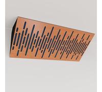 Set di 2 trappole acustiche per bassi (Bass trap) angolari strette con tessuto vellutato | Diffusione - Riflessione - Insonorizzazione | 23x50 cm | [WAVE (Orizzontale) - Ciliegio | Blu]
